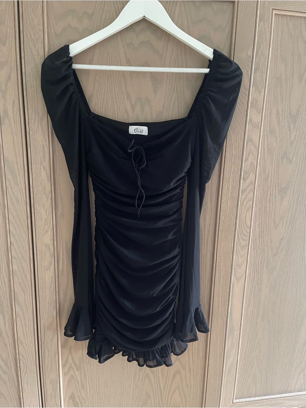 Oh Polly Black Tie-Front Mini Dress